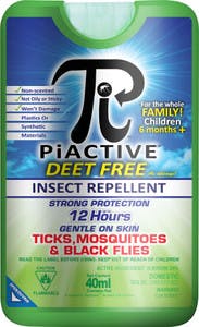 PiActive DEET FREE Wallet Size Insect Repellent Pump Spray 40ml