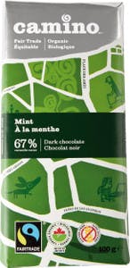 Chocolat noir biologique à la menthe de Camino