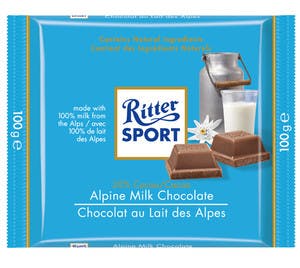Ritter Sport Alpine Milk Chocolate Bar