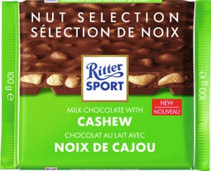 Tablette de chocolat au lait aux noix de cajou de Ritter Sport