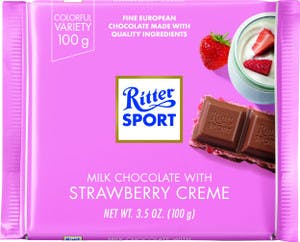 Tablette de chocolat à la crème de fraises de Ritter Sport