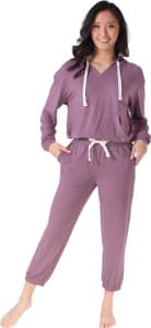 Haut à capuchon à col en V de LATTELOVE - Femmes