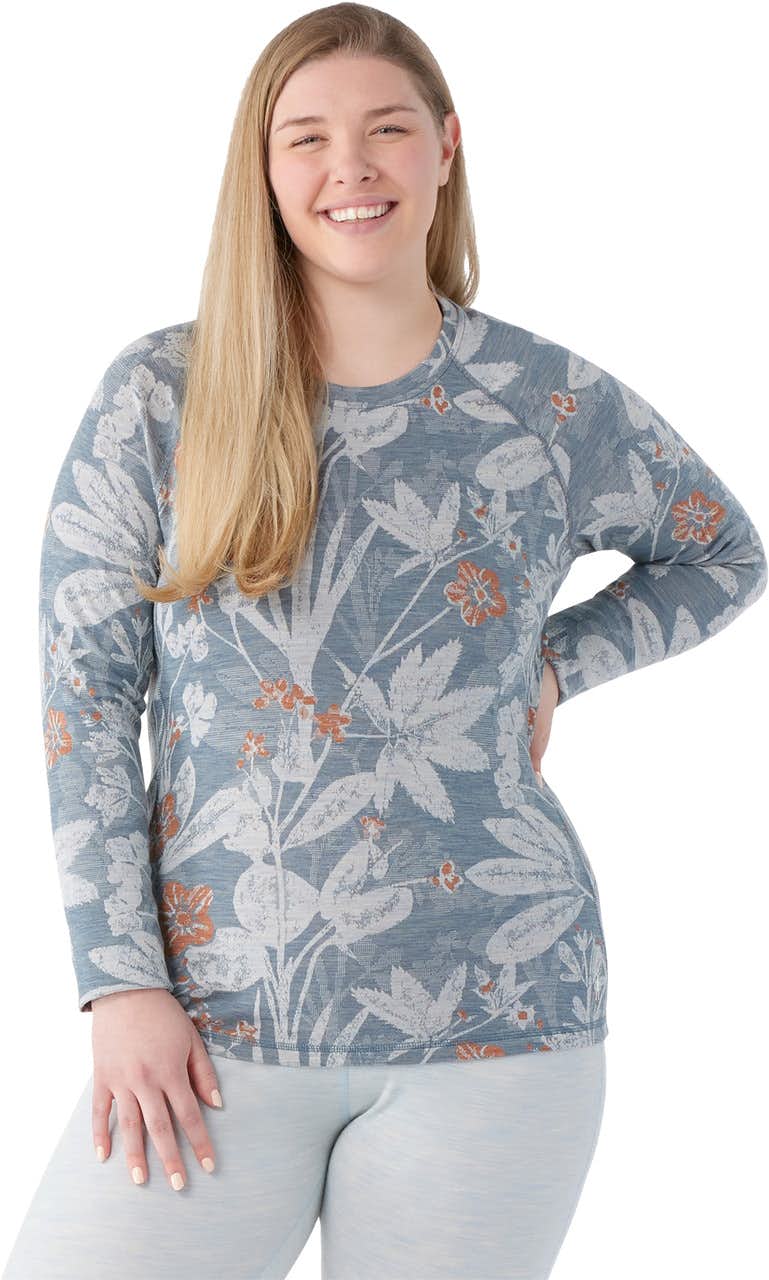 Classic Thermal Merino Base Layer Crew Winter Sky Floral