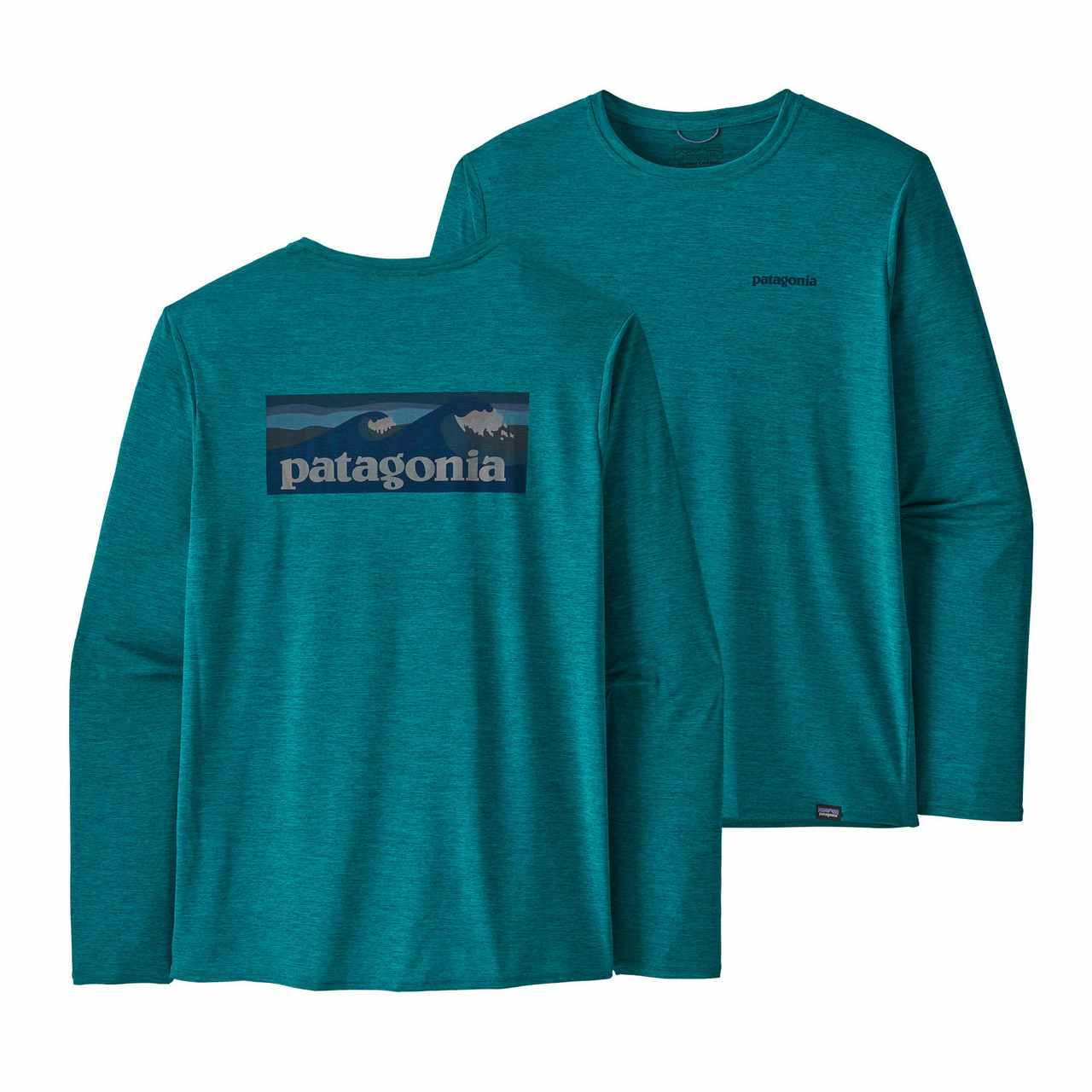 Capilene Cool Daily Graphic Long Sleeve Shirt Boardshort Logo: Belay Bl