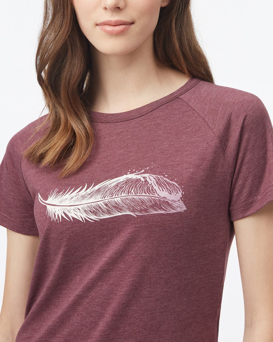 Feather Wave Short Sleeve T-shirt Fig Heather