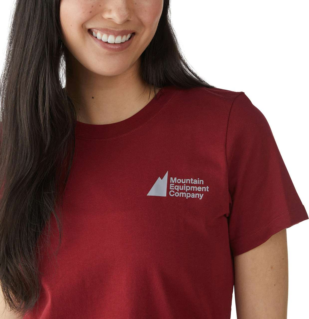 Fair Trade Graphic Short Sleeve T-Shirt Maroon Mountain Cabin