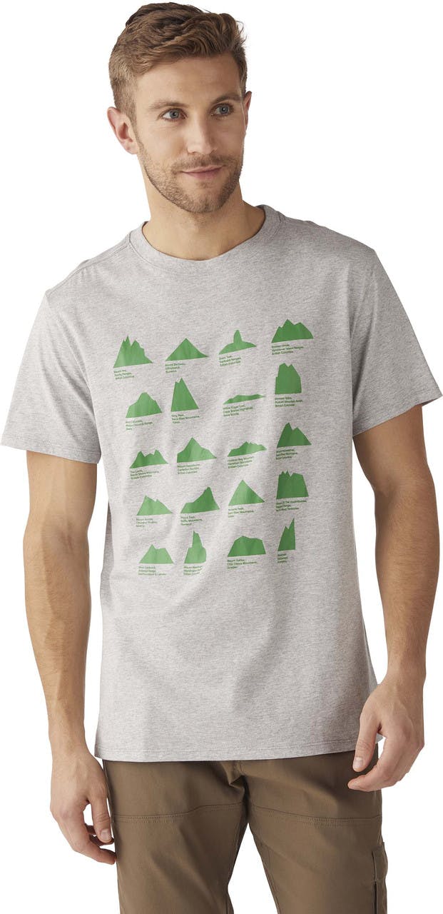 T-shirt certifié équitable graphique Gris chiné montagnes