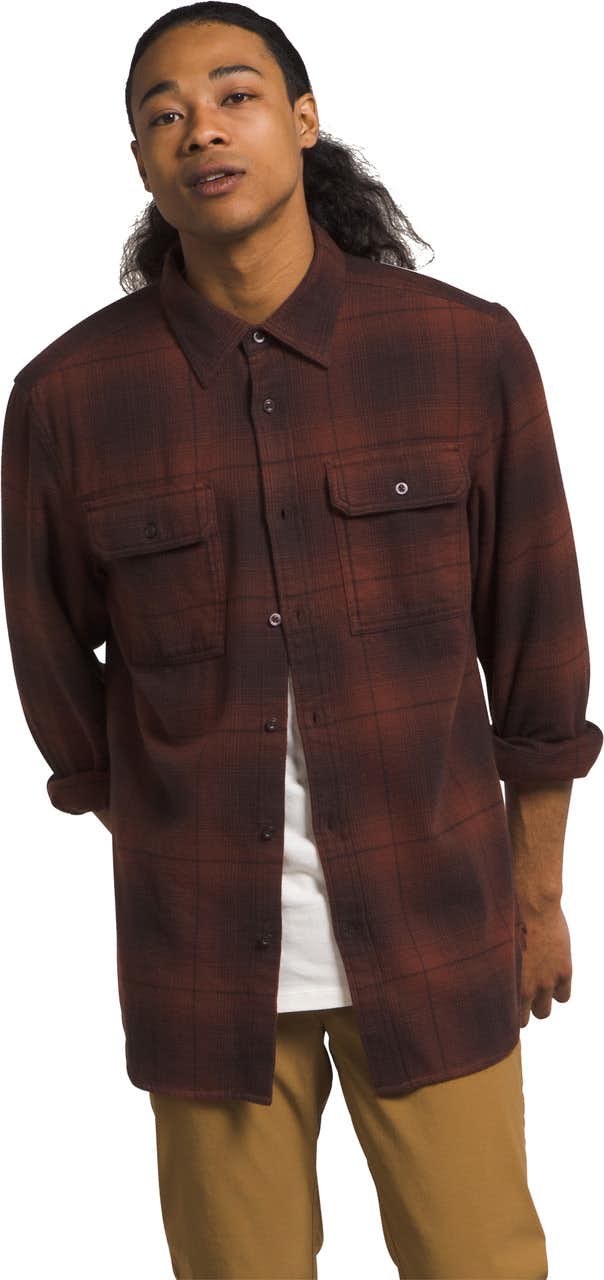 Arroyo Flannel Shirt Coal Brown Medium Half Do