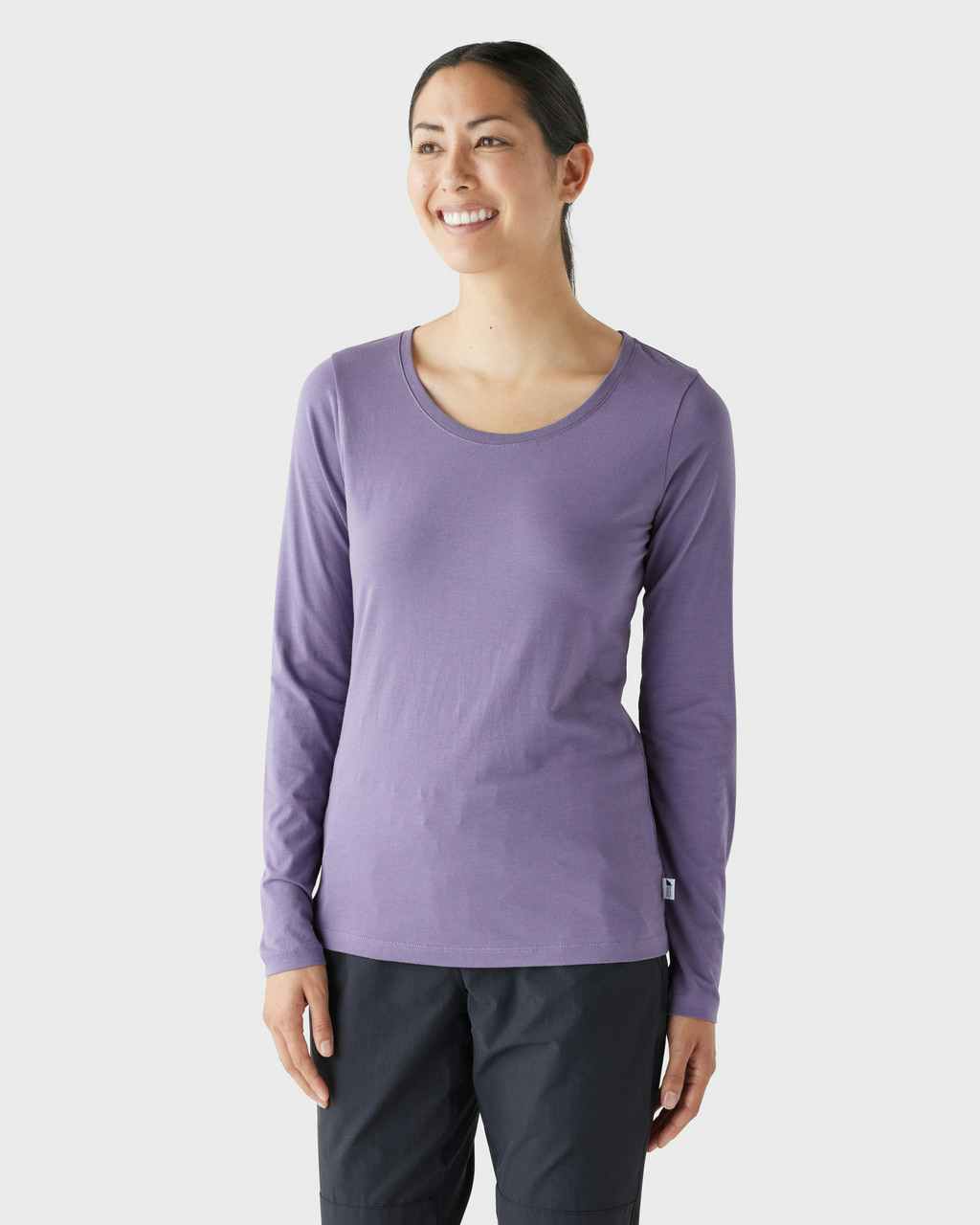 Fair Trade Stretch Long Sleeve T-Shirt Dusky Lavender