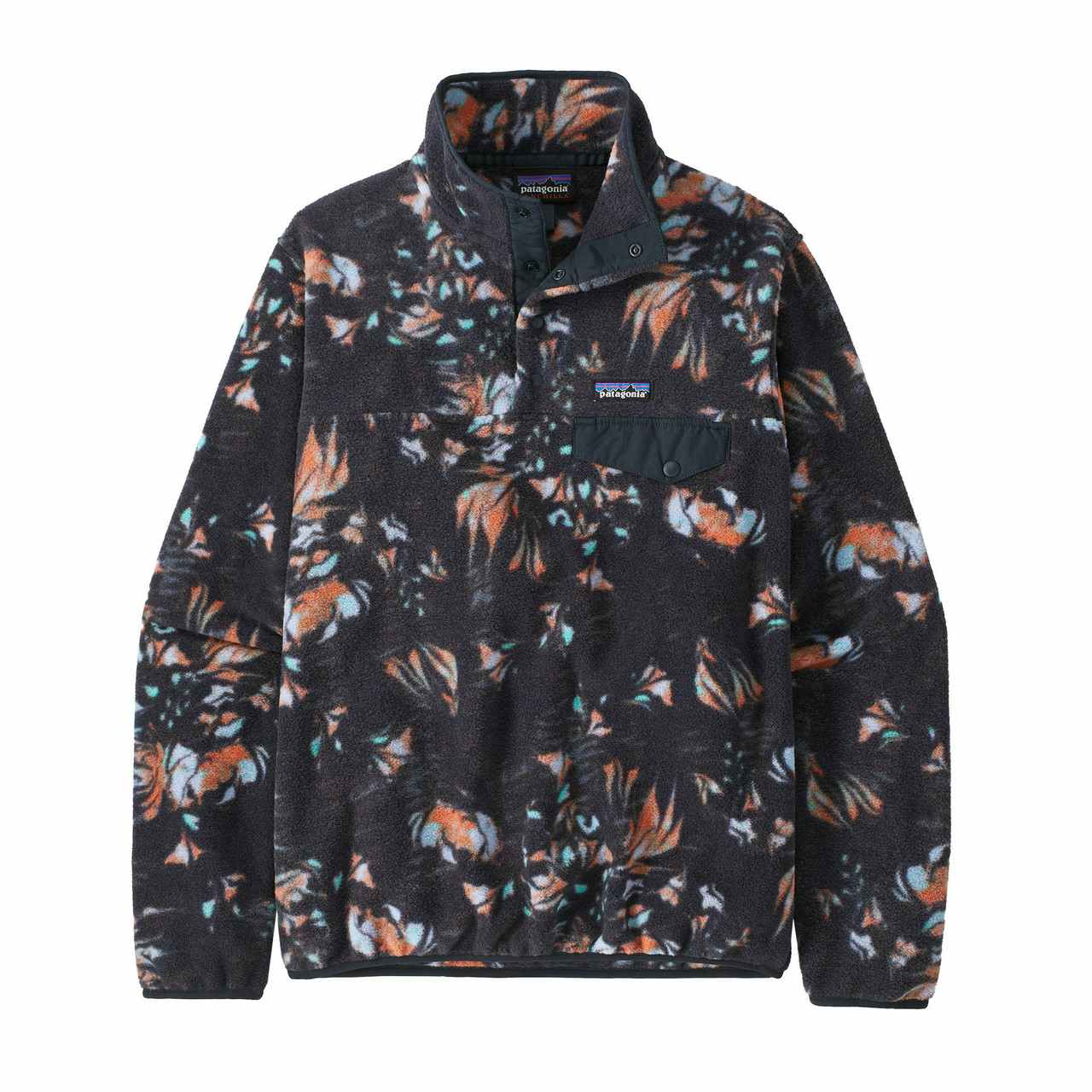Light Weight Synchilla Snap-T Pullover Swirl Floral: Pitch Blue