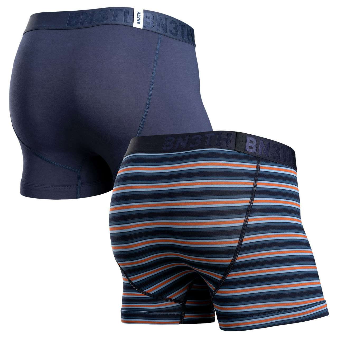 Classic Trunks Solid (2 Pack) Navy/Sunday Stripe-Blue