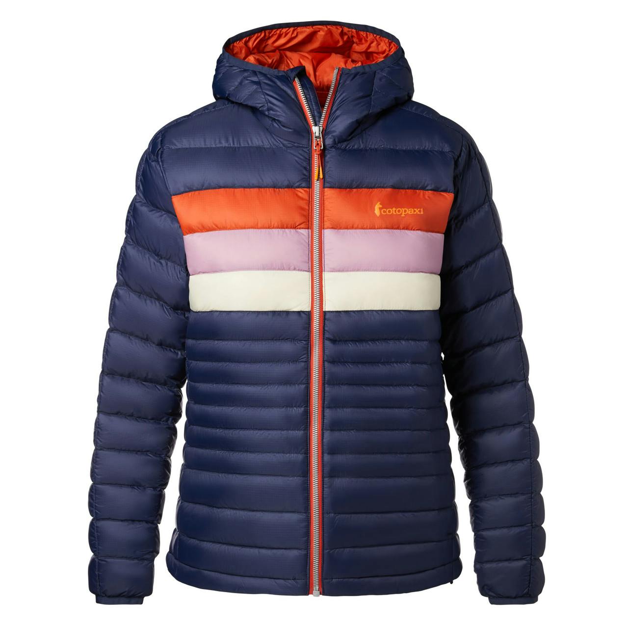 Fuego Hooded Down Jacket Maritime/Cayenne Stripes