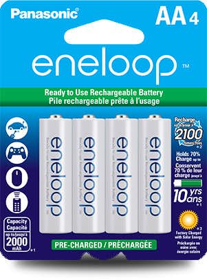Eneloop Rechargeable Batteries AA 4 Pack NO_COLOUR