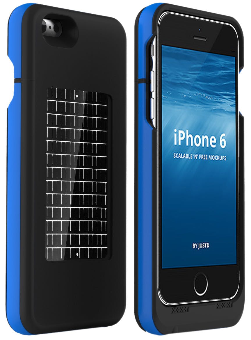 Étui chargeur solaire EnerPlex Surfr pour iPhone 6 Noir/Bleu
