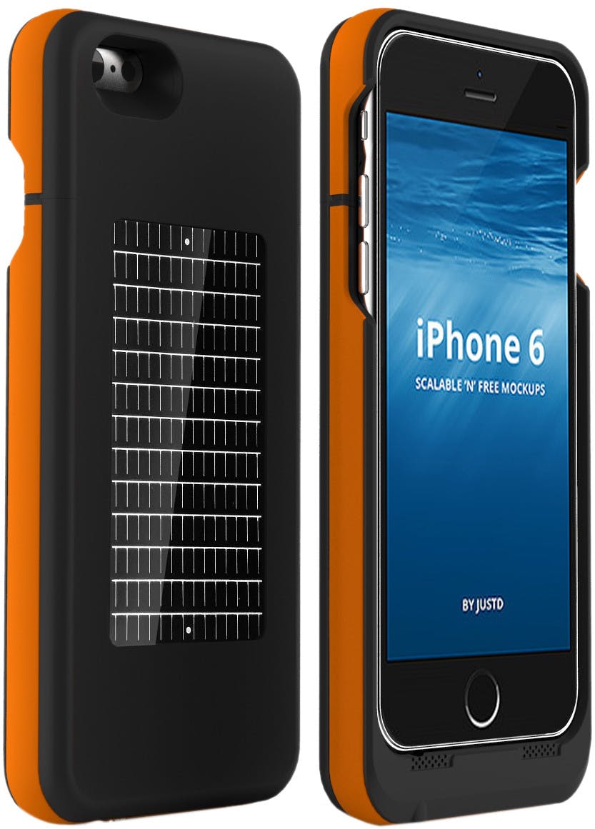 Étui chargeur solaire EnerPlex Surfr pour iPhone 6 Noir/Orange