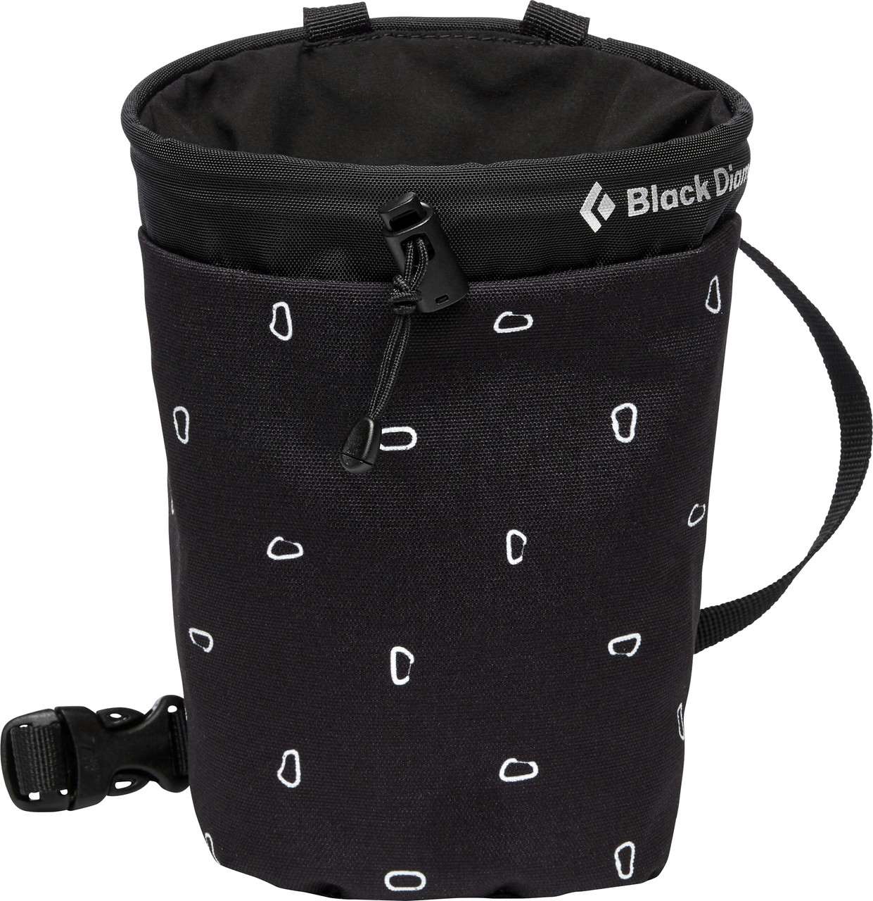 Gym Chalk Bag Black Carabiner Print