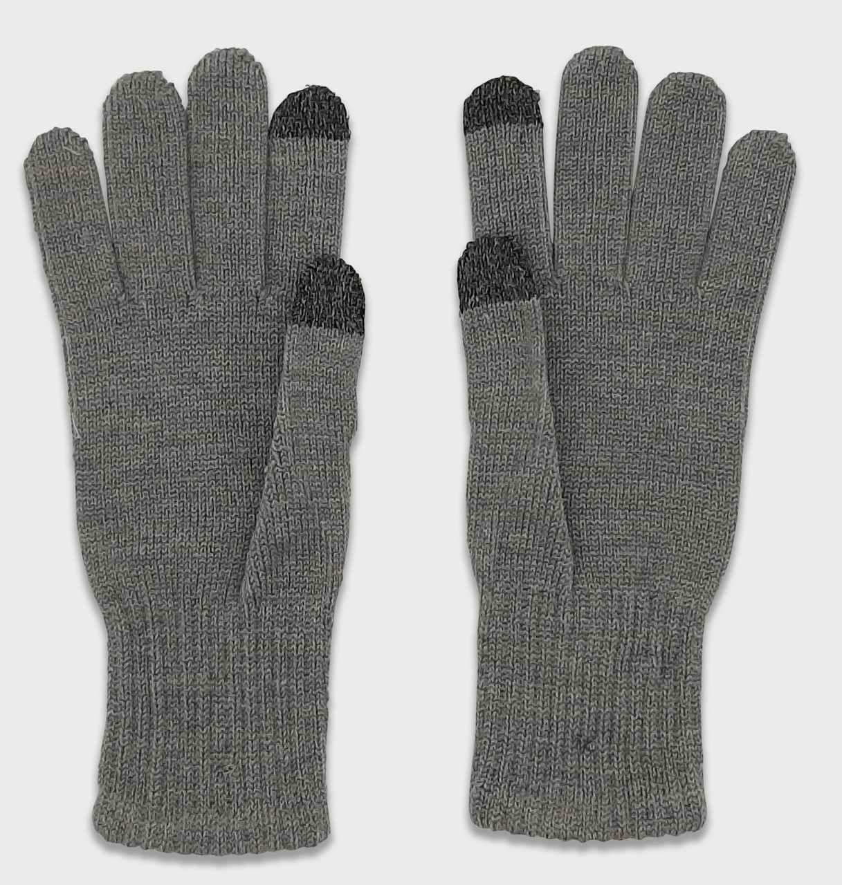 Sous-gants en laine mérinos Gris chiné