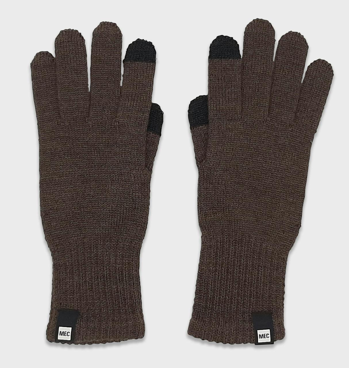 Merino Liner Gloves Dark Chocolate Heather