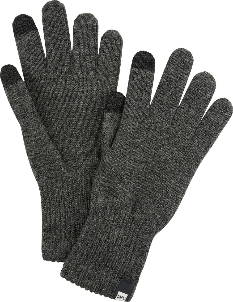 Sous-gants en laine mérinos Noir chiné
