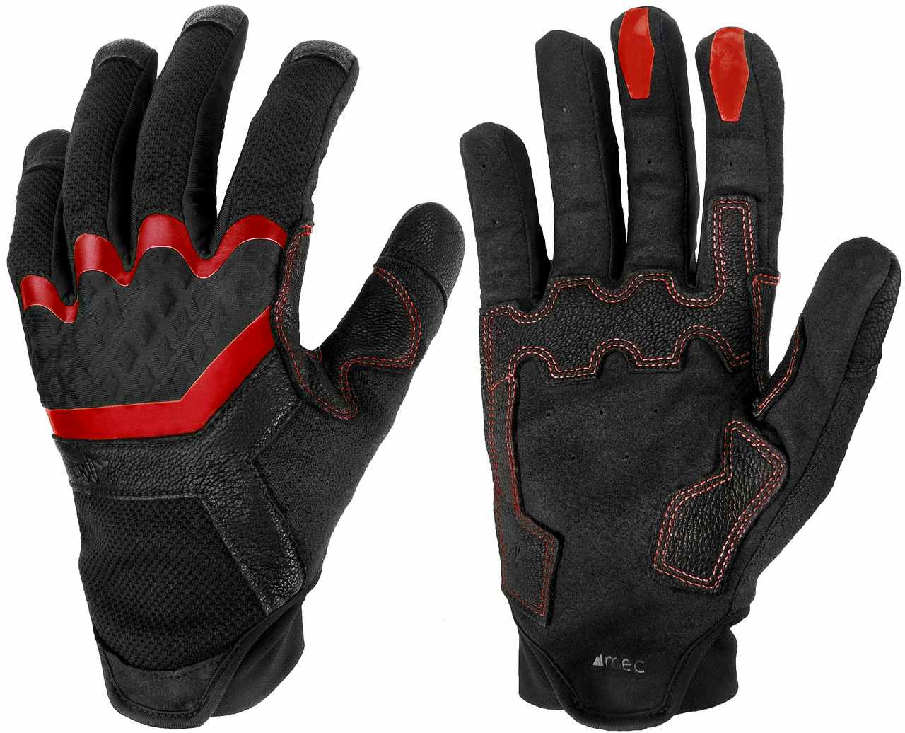 The Don Full Finger Gloves Black/Brick