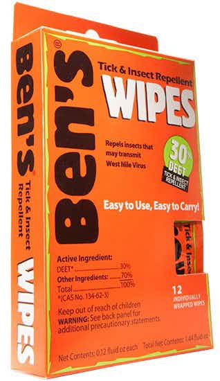 30% Deet Tick & Insect Repellent Wipes (12 Pack) NO_COLOUR