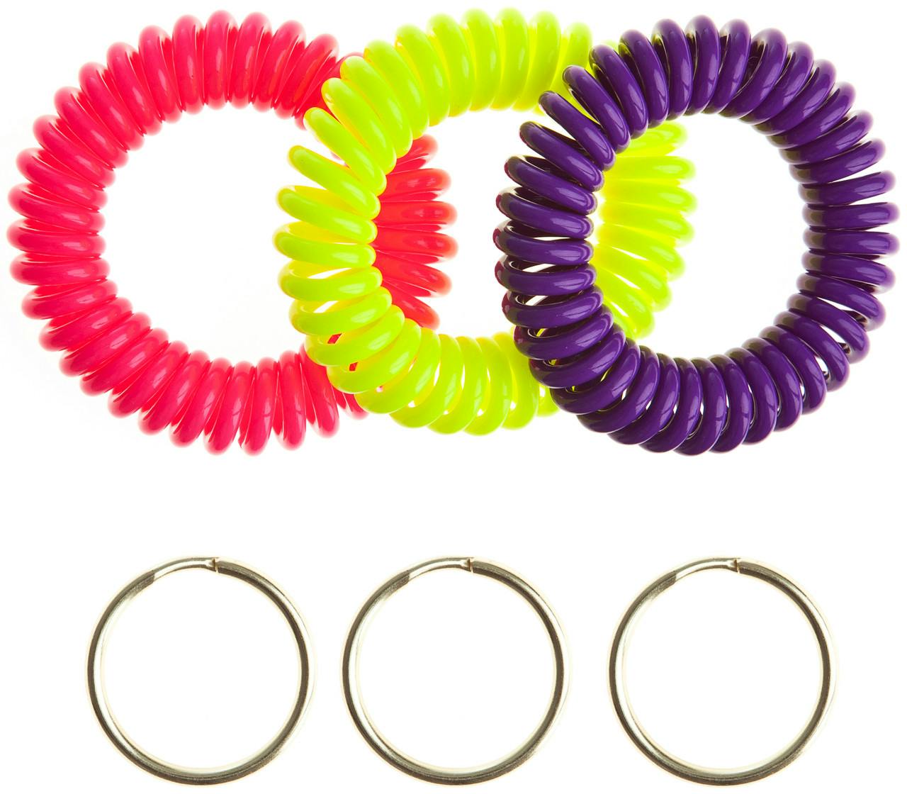 Wrist Coils (3 Pack) Neon/Pink/Purple