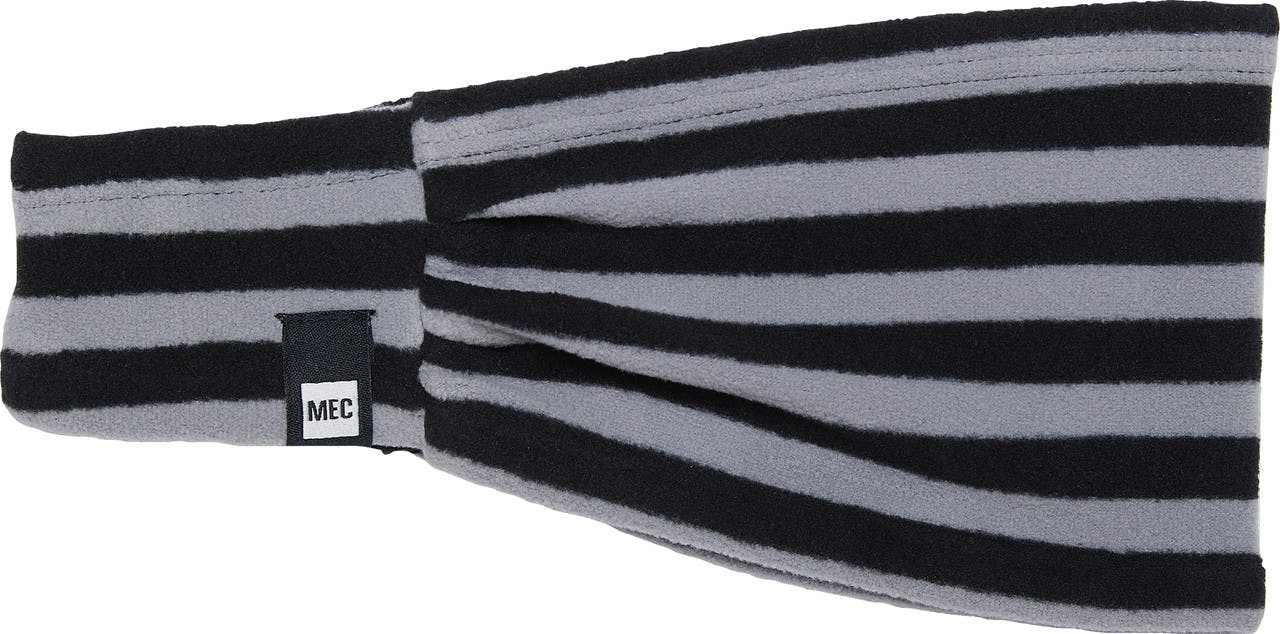 Cozy Ear Warmer Headband Black Wide Stripe Print