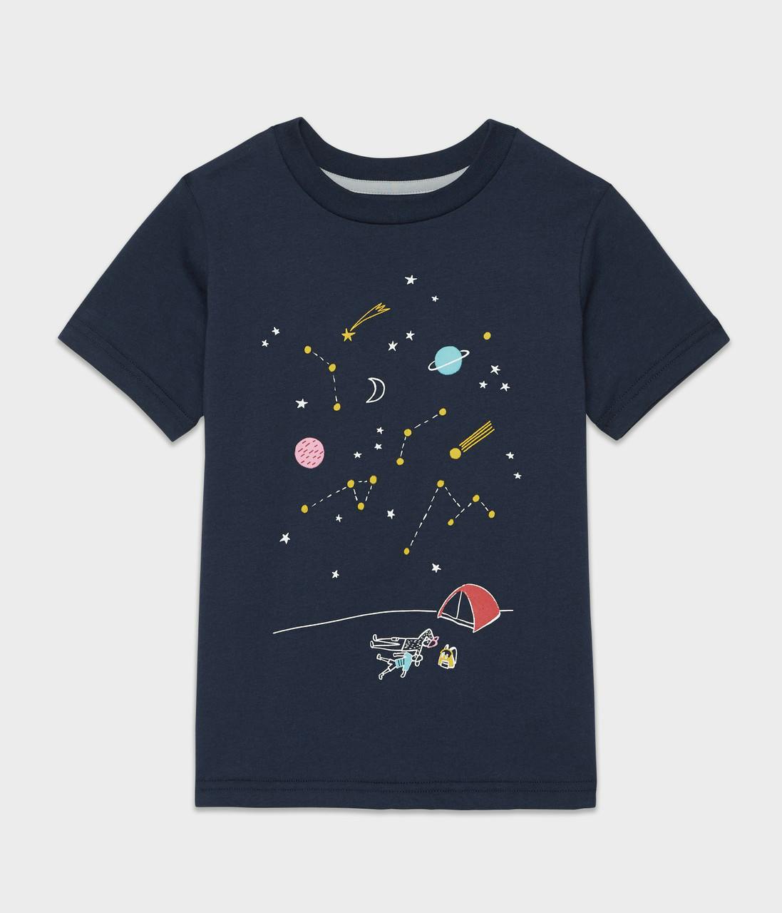 Jaden Short Sleeve T-Shirt Deep Navy Stars Graphic