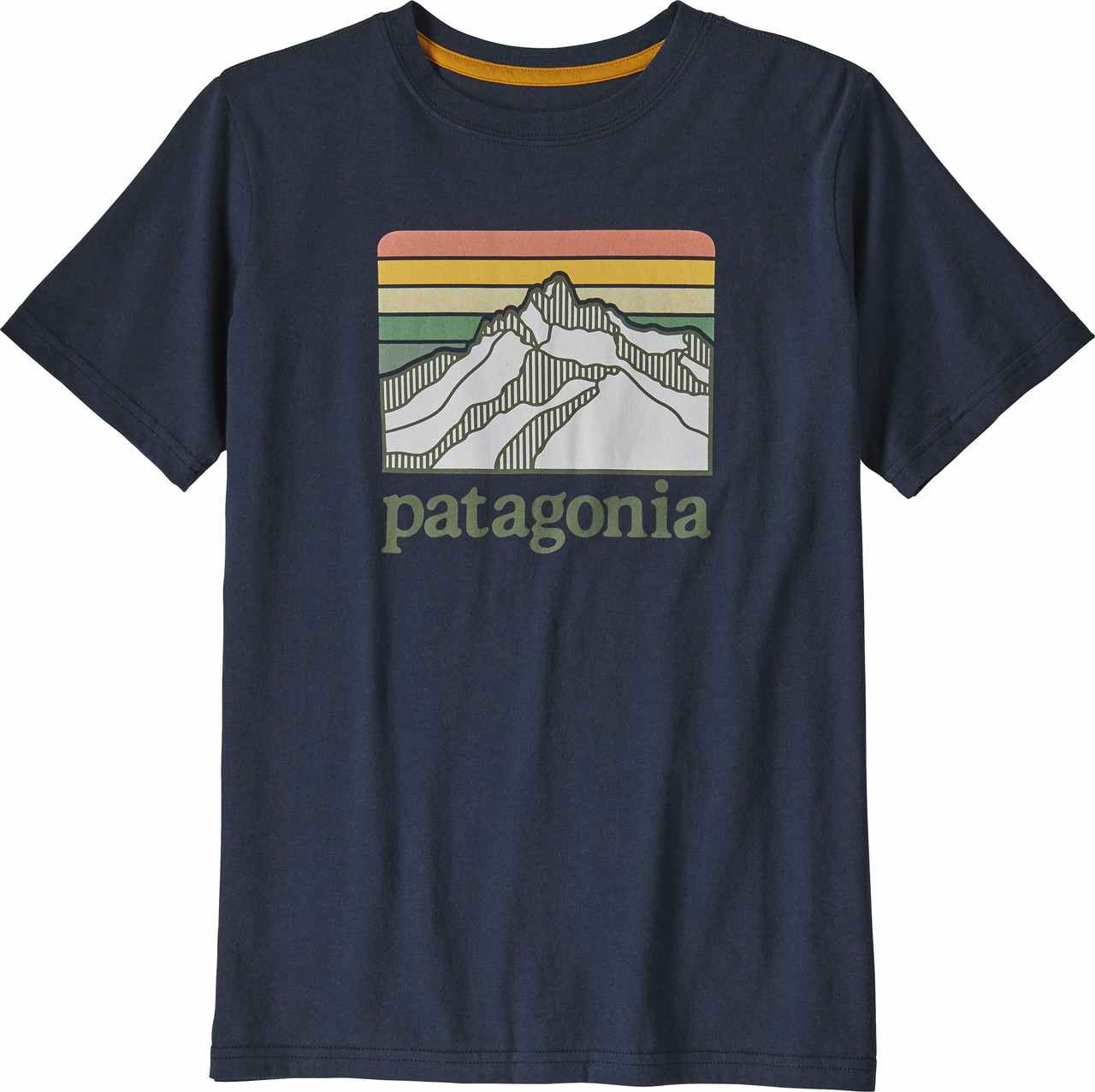 Graphic Organic T-Shirt Line Logo Ridge: New Navy