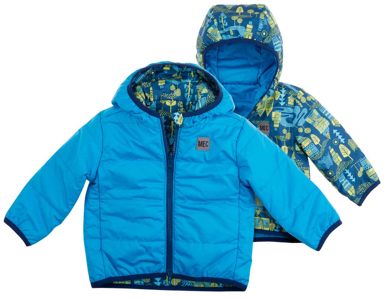 Cocoon Reversible Jacket Blue Ink Cityscape Print