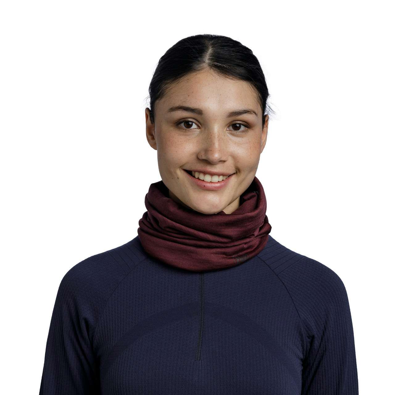 Lightweight Merino Wool Multifunctional Headwear Solid Garnet