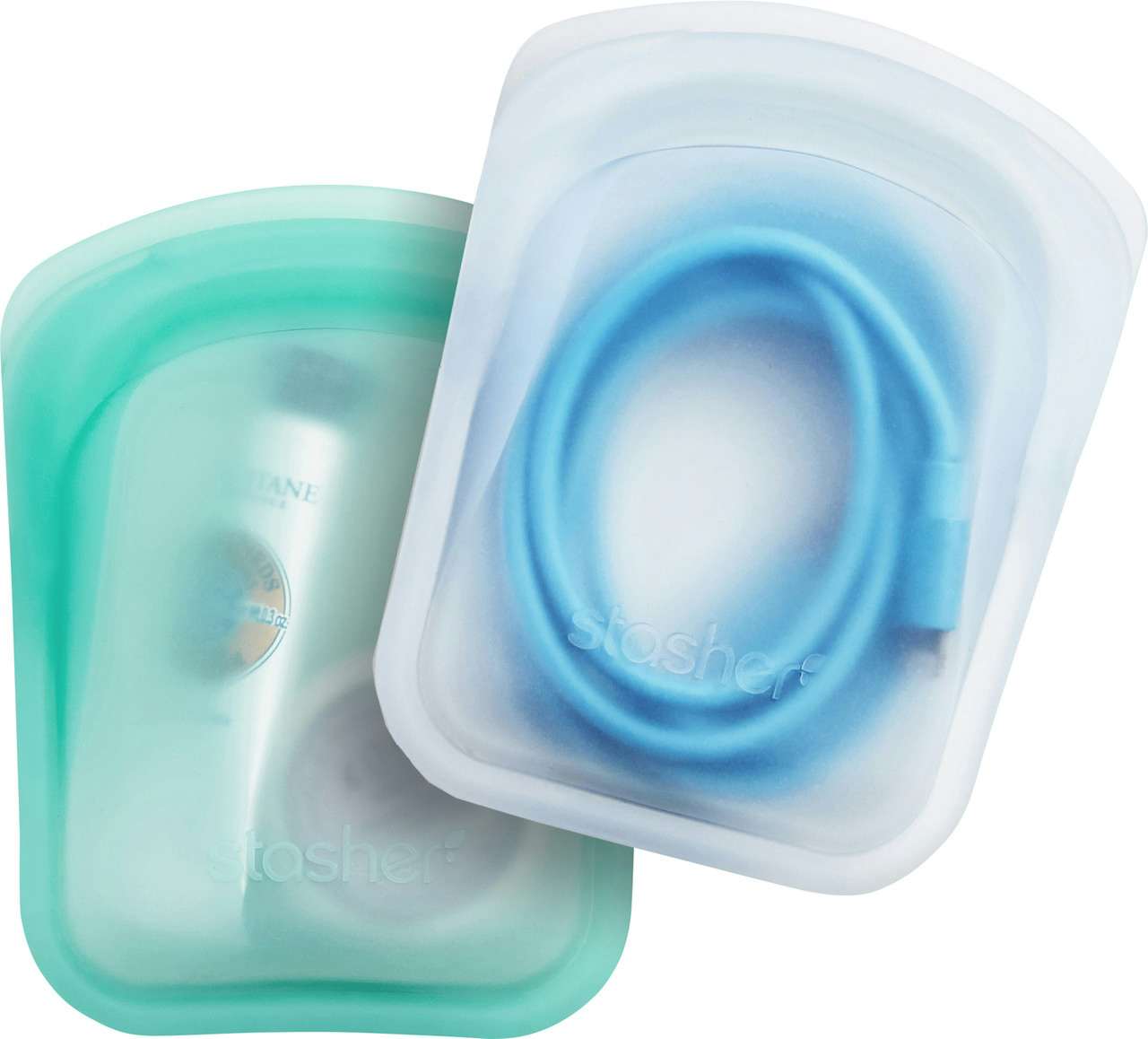 Sac réutilisable Pocket (2) Transparent/Aqua