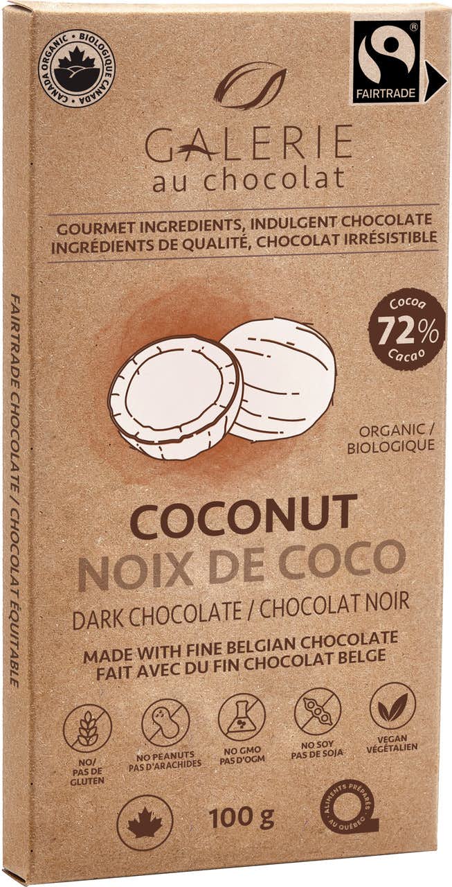 72% Dark Coconut Chocolate Bar NO_COLOUR