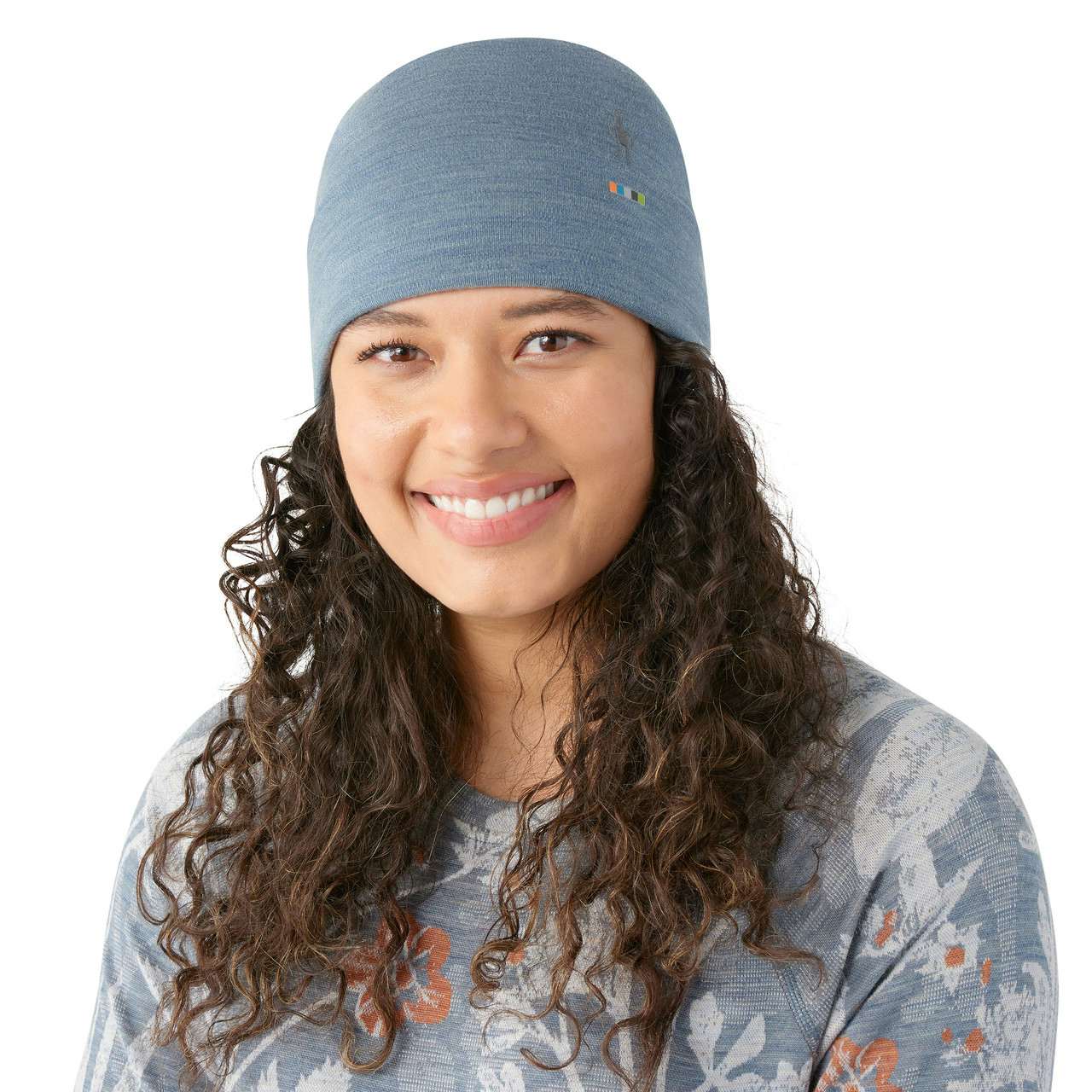 Thermal Merino Reversible Cuffed Beanie Pewter Blue Heather
