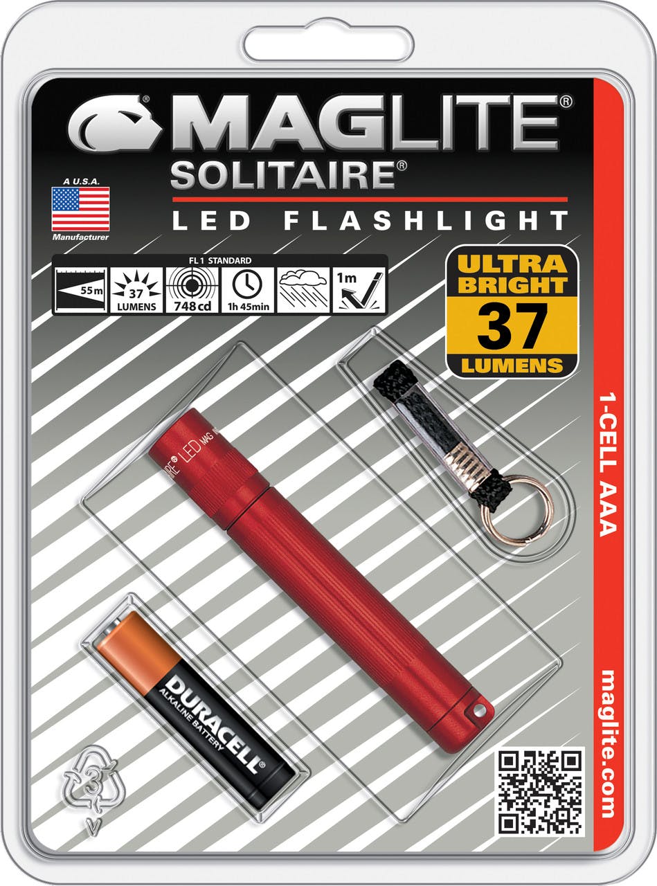 Solitaire AAA LED Flashlight Red
