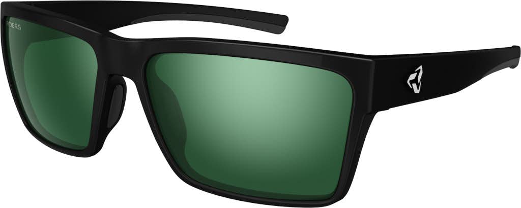 Nelson Sunglasses Matte Black/Green w/Silve
