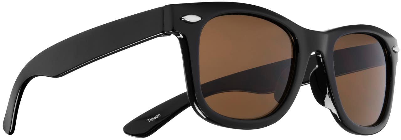 Grommet Sunglasses Shiny Black/Brown