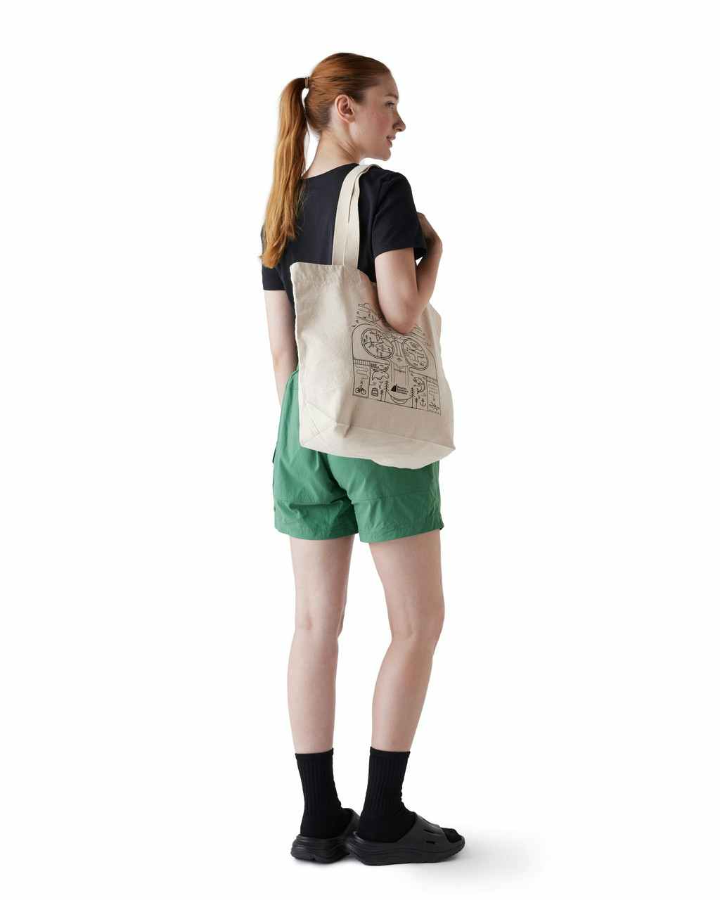 Classic Graphic Tote Bag Undyed Mountain Graphic