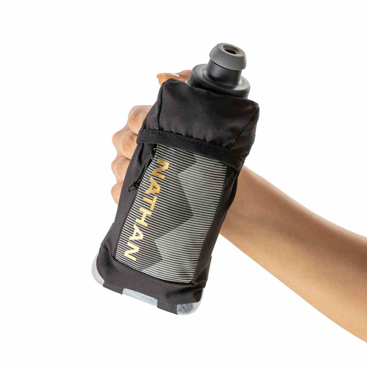 Quick Squeeze Insulated Handheld Bottle 12 oz Black/Gold