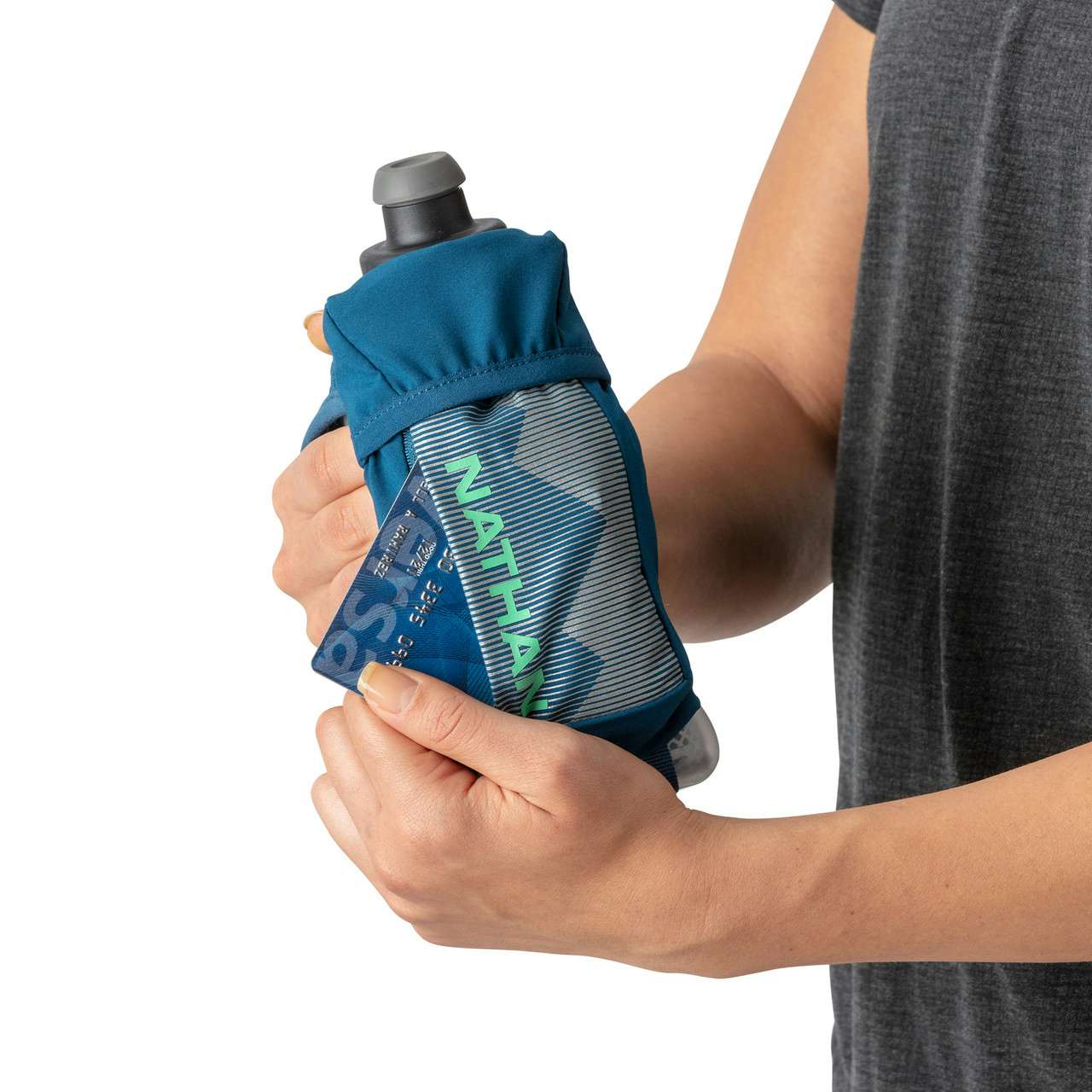 Quick Squeeze Insulated Handheld Bottle 12 oz. Marine Blue/Mint