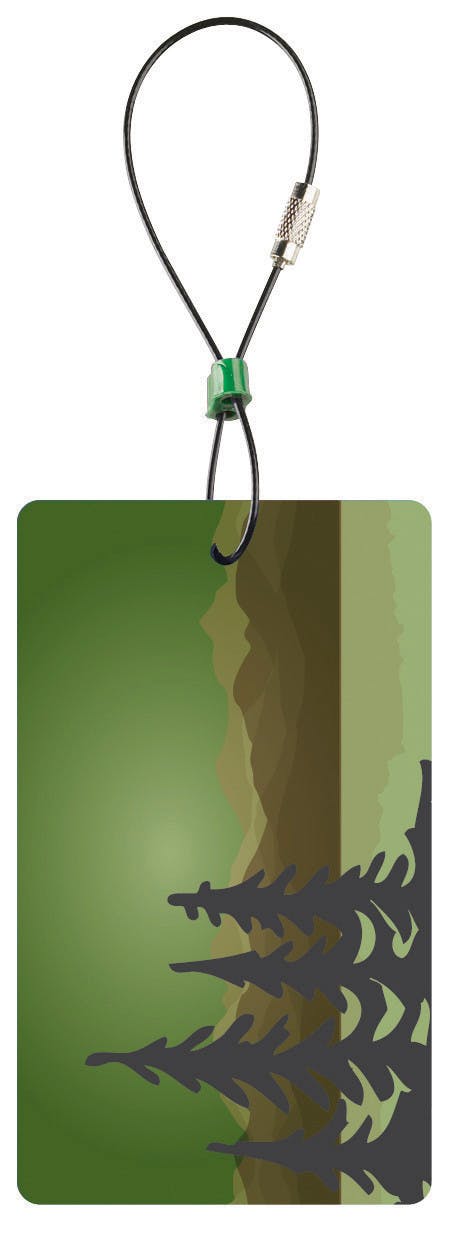 Trees Luggage Tag Green