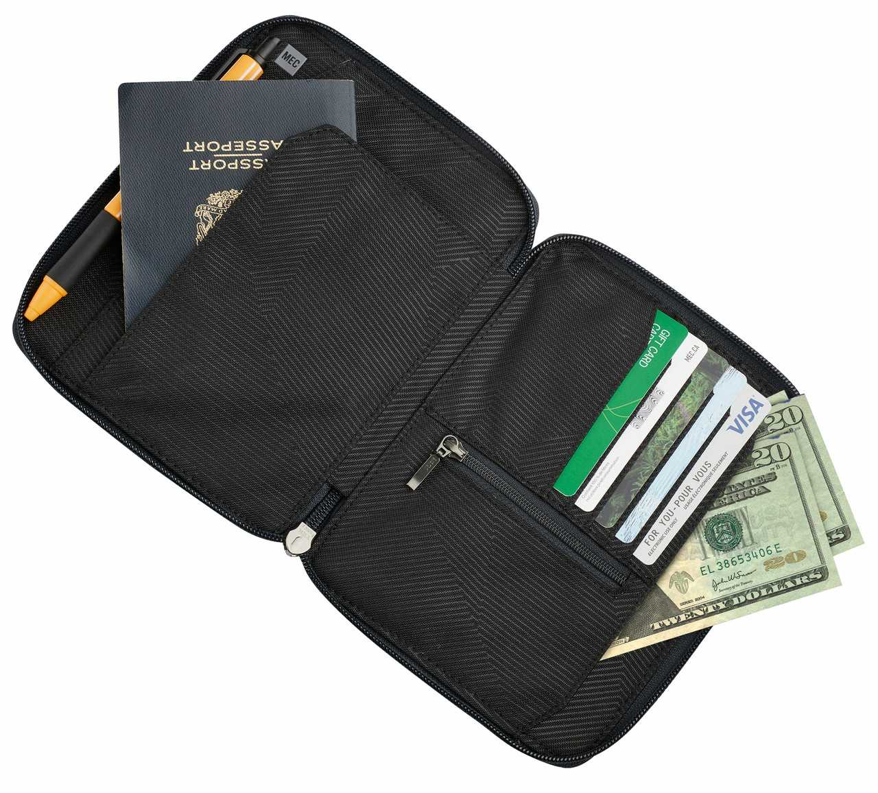 Transworld Travel Wallet Black Morse Emboss