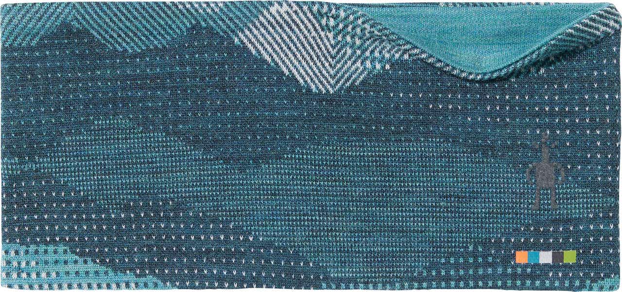 Bandeau réversible en laine mérinos 250 Scène montagne crépuscule