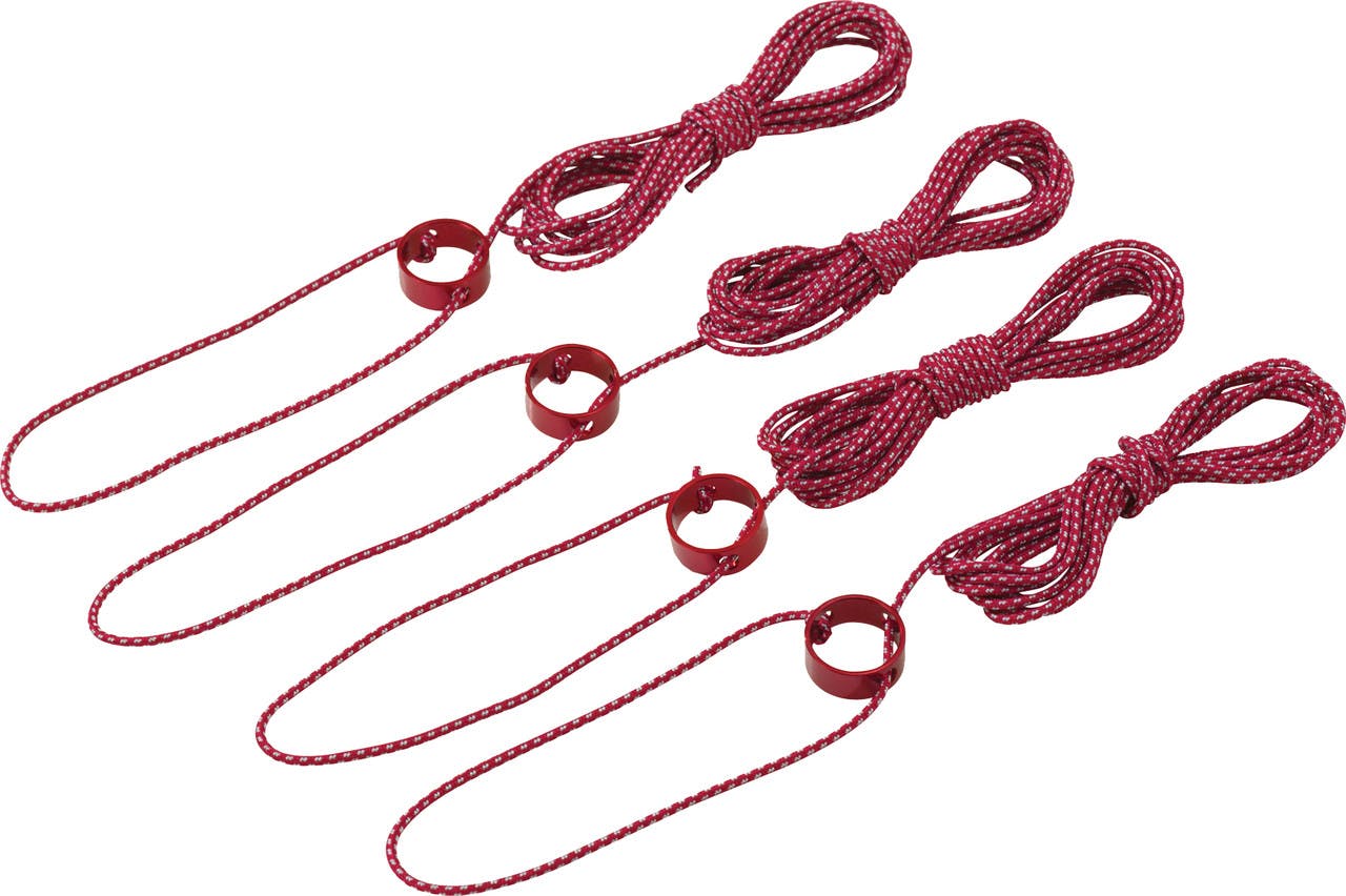Petites cordes d'ancrage pour tente (paquet de 4) Rouge