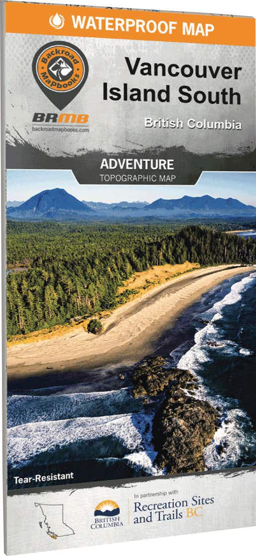 Vancouver Island South BC Waterproof Map NO_COLOUR