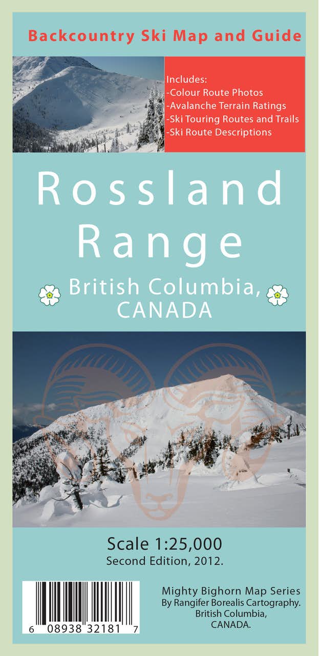 Rossland Range Backcountry Ski Map and Guide NO_COLOUR