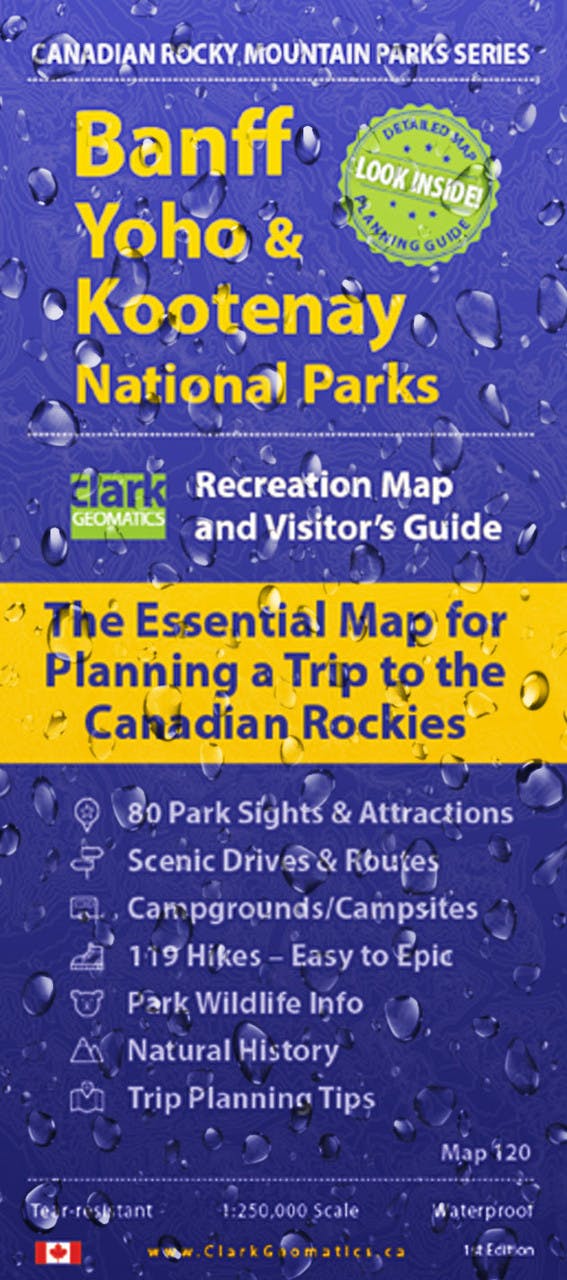 Carte des parcs nationaux Banff/Yoho/Kootneay NO_COLOUR
