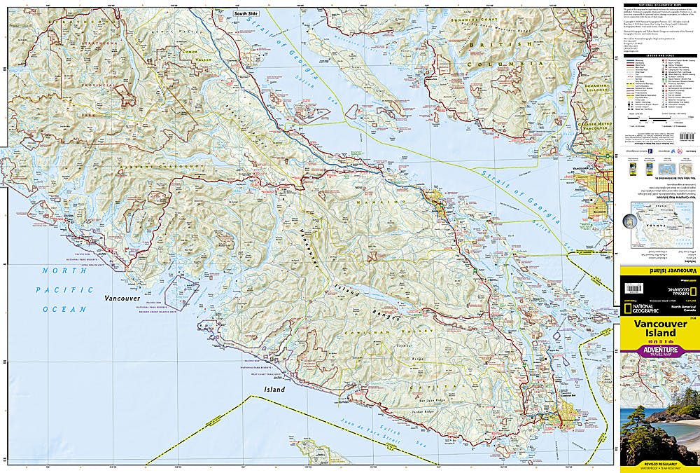 Vancouver Island Adventure Travel Map NO_COLOUR