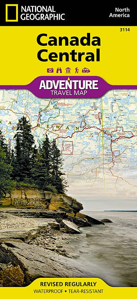 Canada Central Adventure Travel Map NO_COLOUR