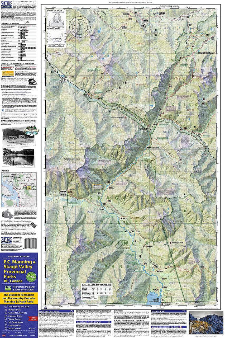 E.C. Manning & Skagit Valley Provincial Park Maps  NO_COLOUR